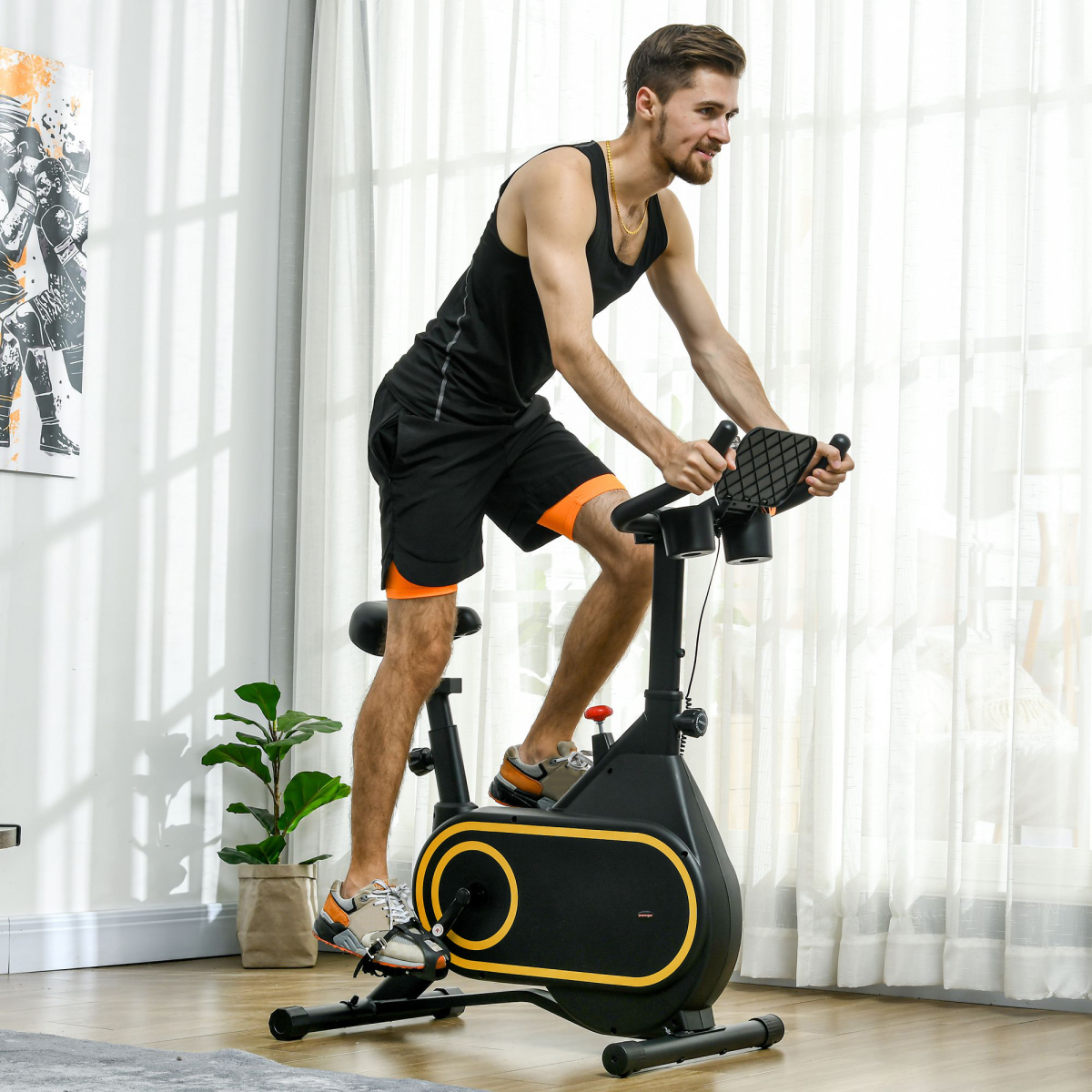 SPORTNOW stationary exercise bike with LCD display designed for home cardio workouts.