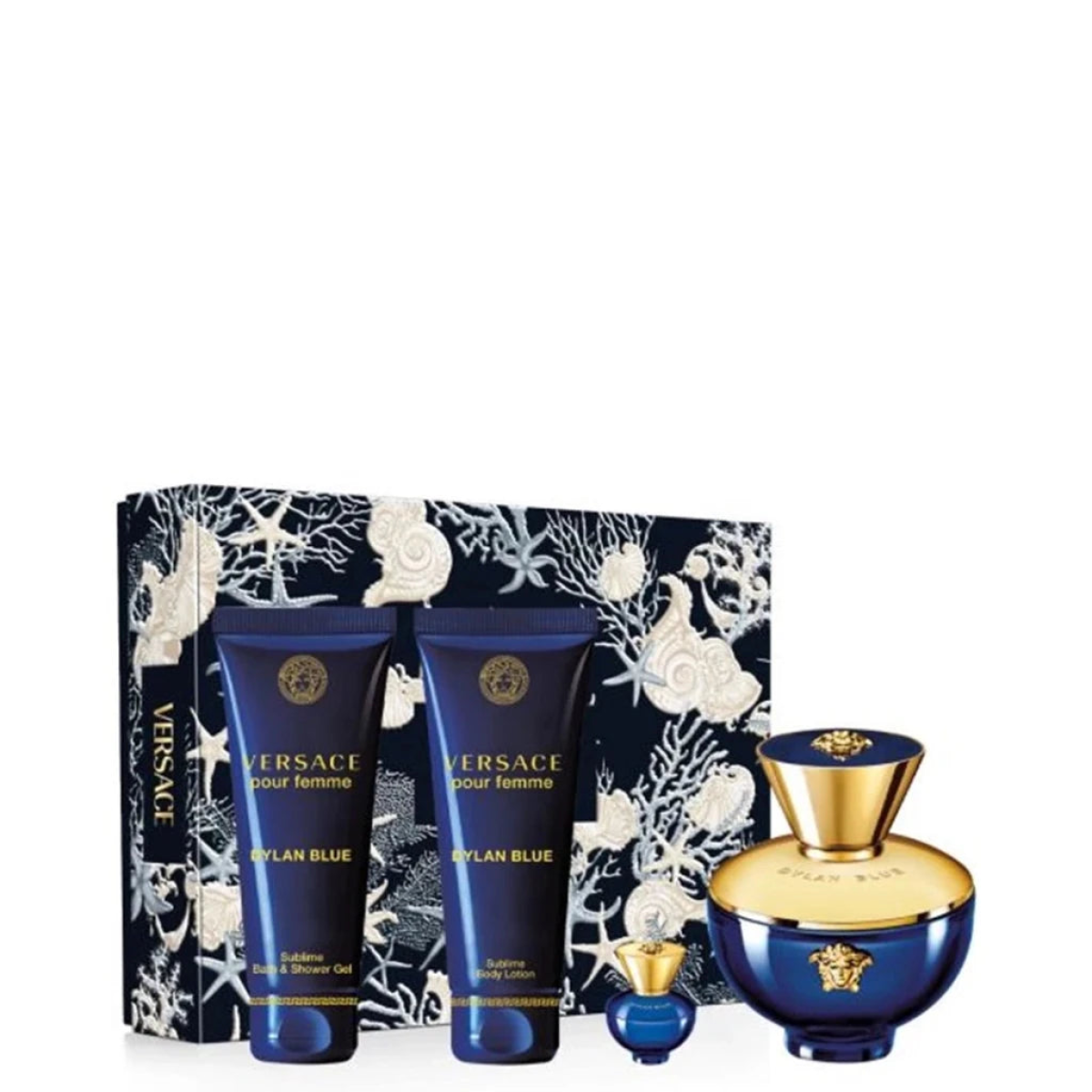 Versace Dylan Blue Femme Gift Set (Eau De Parfum 100ml  Body Lotion 100ml  Shower Gel 100ml  Eau De Parfum 5ml)