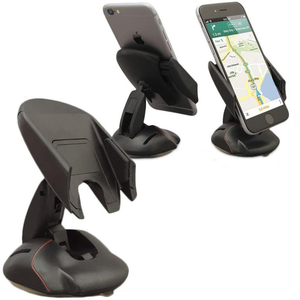 Aquarius Universal Beetle Smart Car Dashboard Phone Mount in versatile holder design, securely holding a smartphone.