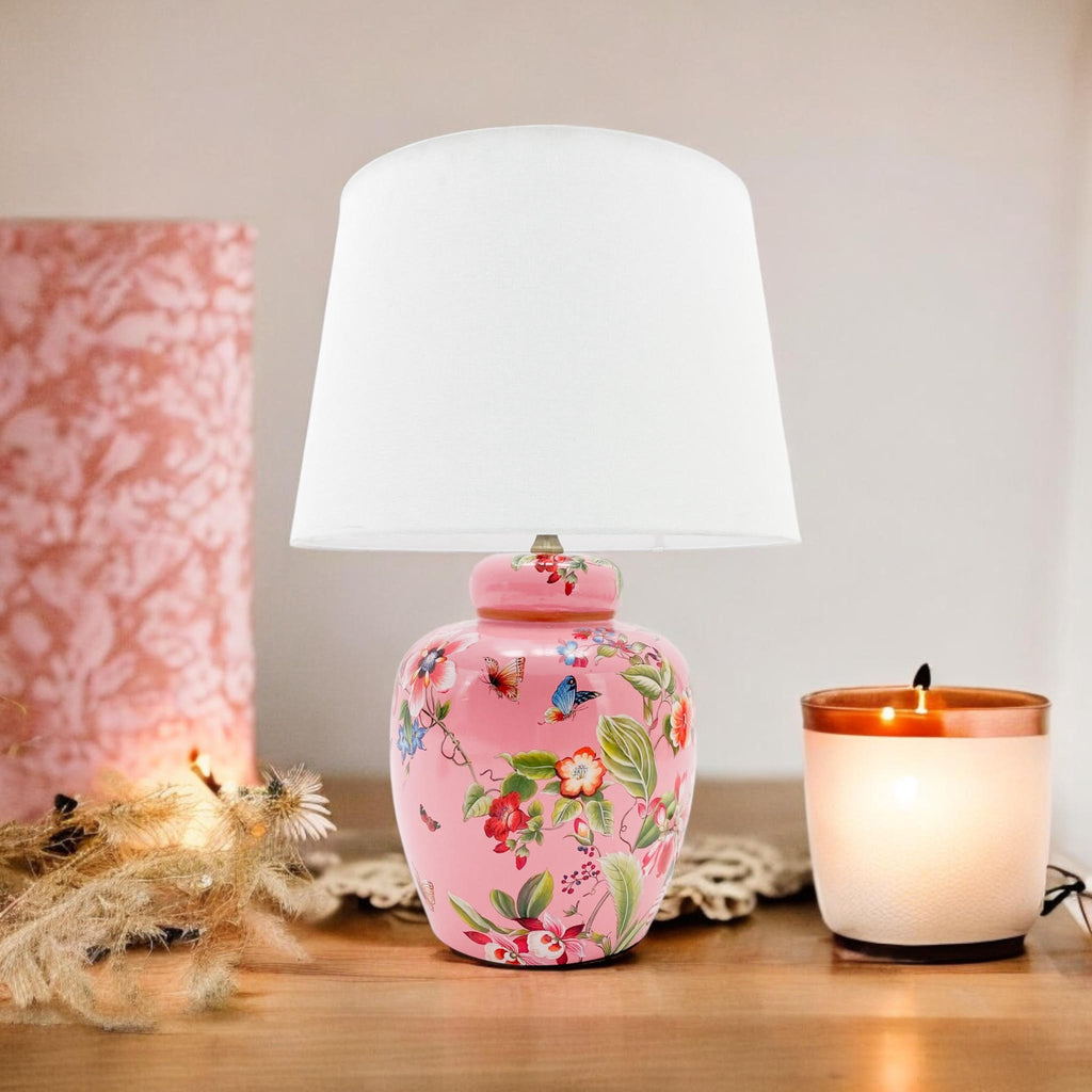 Ceramic Table Lamp 41cm with Shade - Traditional Design
