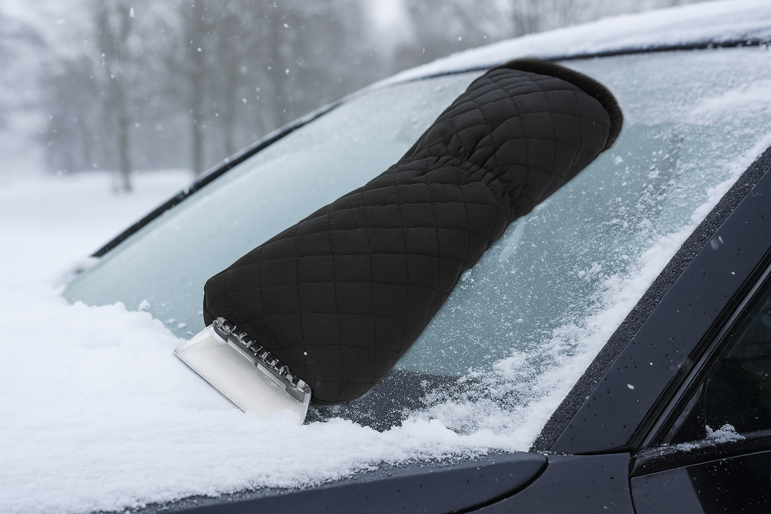 Quilted Ice Scraper Black