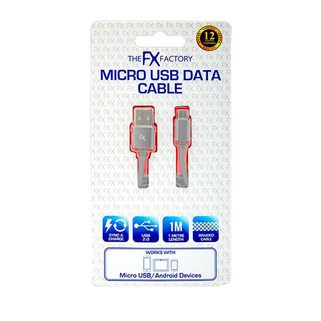 Braided Micro USB Data Cable - Durable Charging Cable - Multiple Colours