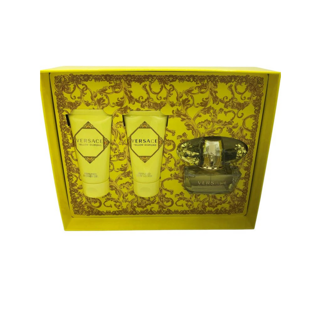 Versace Yellow Diamond Gift Set (Eau De Toilette Spray 50ml  Shower Gel 50ml  Body Lotion 50ml)