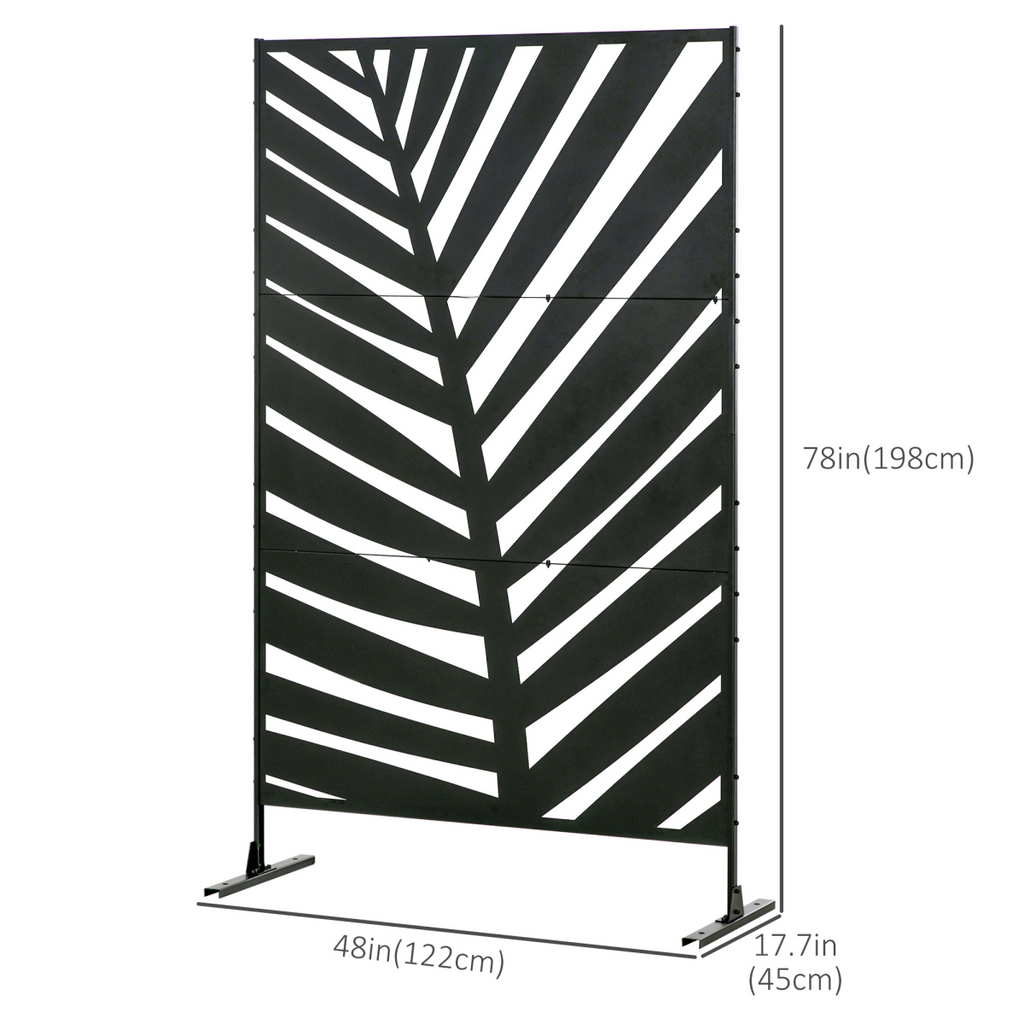 Outdoor Privacy Screen - 3 Panel Banana Leaf Design - 198cm Height