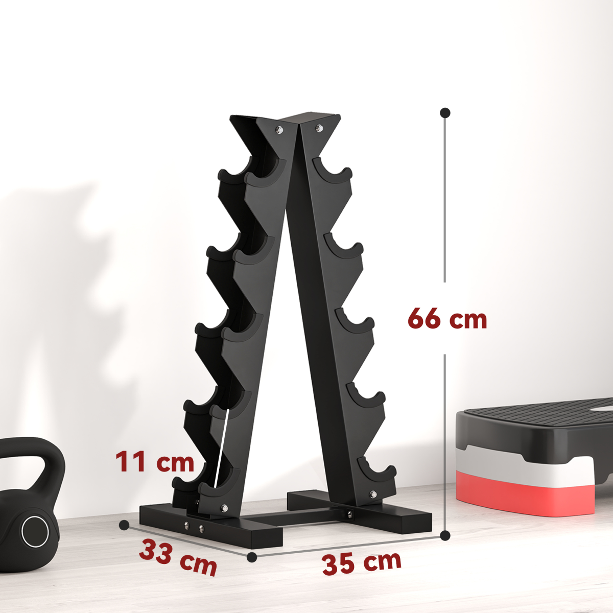 Five-Tier Weight Tree - Steel Dumbbell Rack for Home Gym Exercise