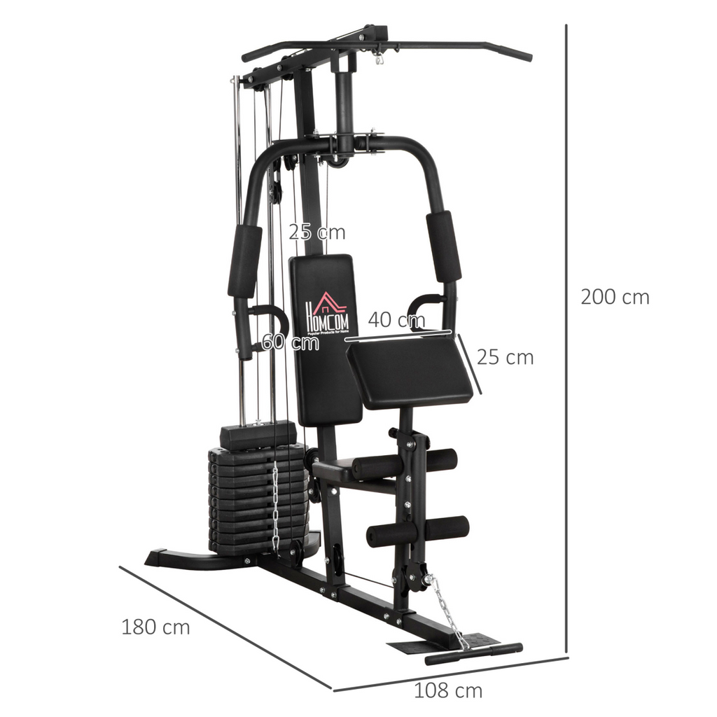 Multifunction home gym machine with 45kg weight stack for full body workouts by ActiveGear, featuring adjustable components.
