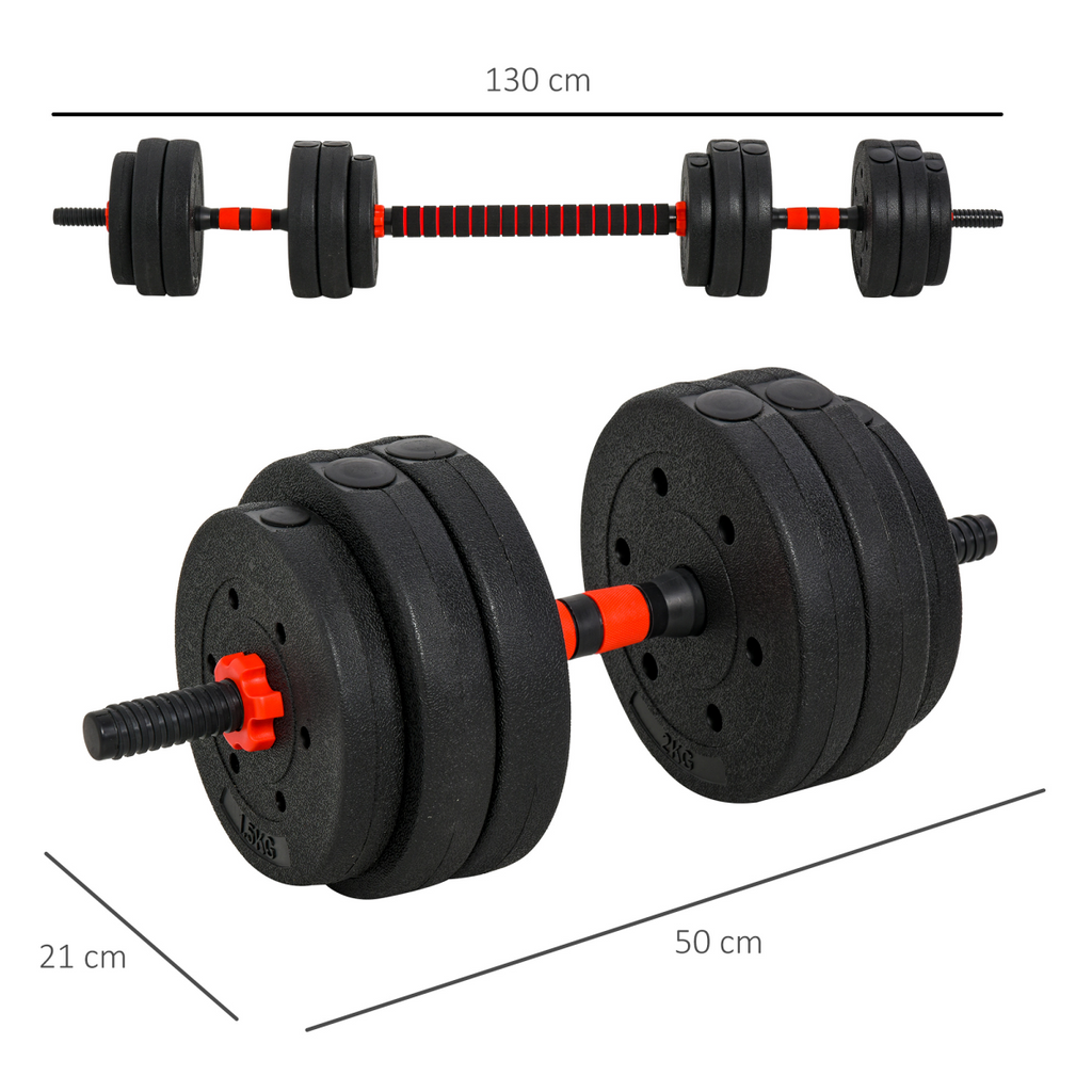 25kg adjustable 2-in-1 barbell and dumbbell weight set for body fitness, featuring weights and handles in an organized layout.