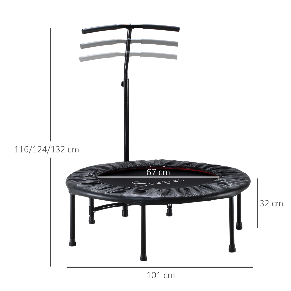 40'' Kids Mini Trampoline, Adult Rebounder Jumper w/ Handle Fitness HOMCOM