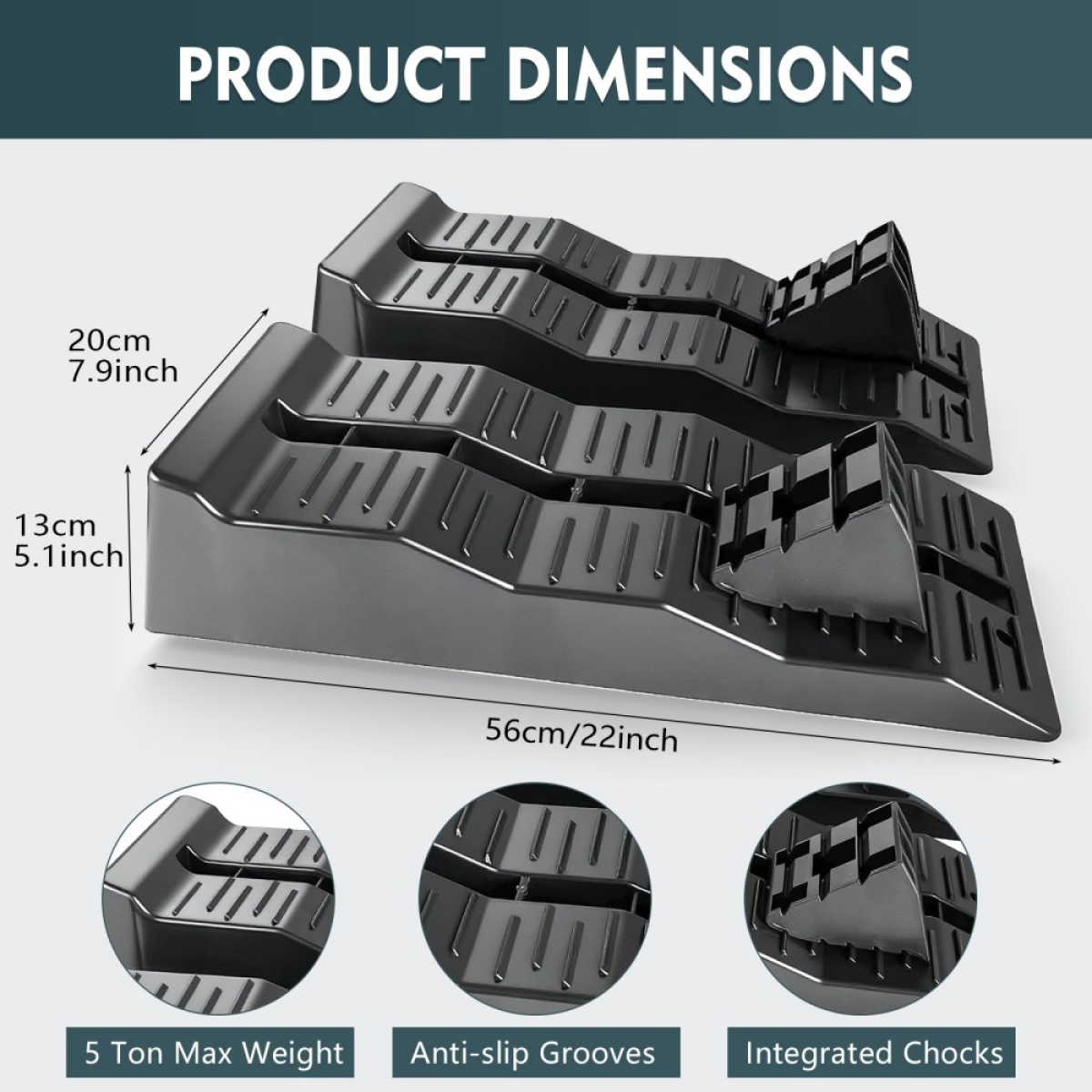 Heavy duty AutoPro caravan levelling ramp set for motorhomes and RVs, designed to support up to 5 tonnes, 2 pack.