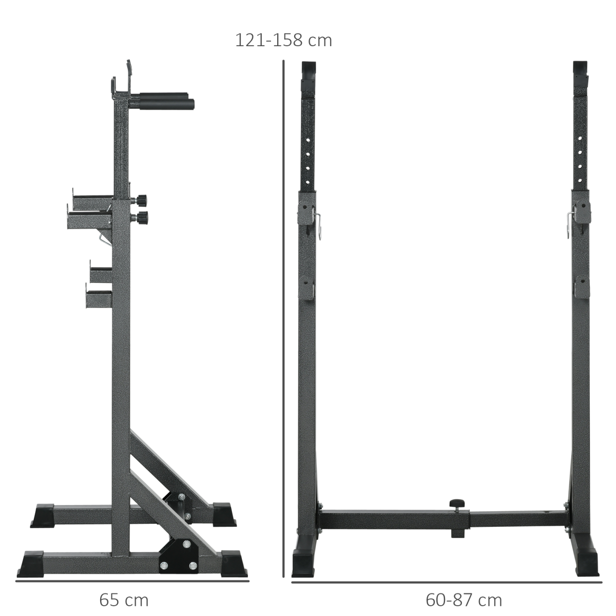Heavy duty SPORTNOW squat rack with adjustable barbell stand for home and gym use, showcasing sturdy construction and design.
