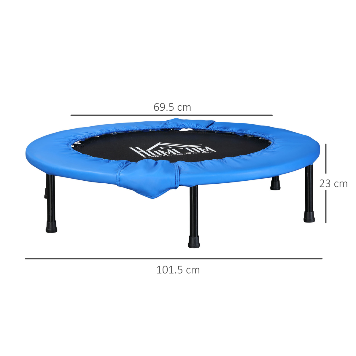 Blue foldable mini fitness trampoline by ActiveGear, ideal for exercise rebounder workouts and home fitness routines.