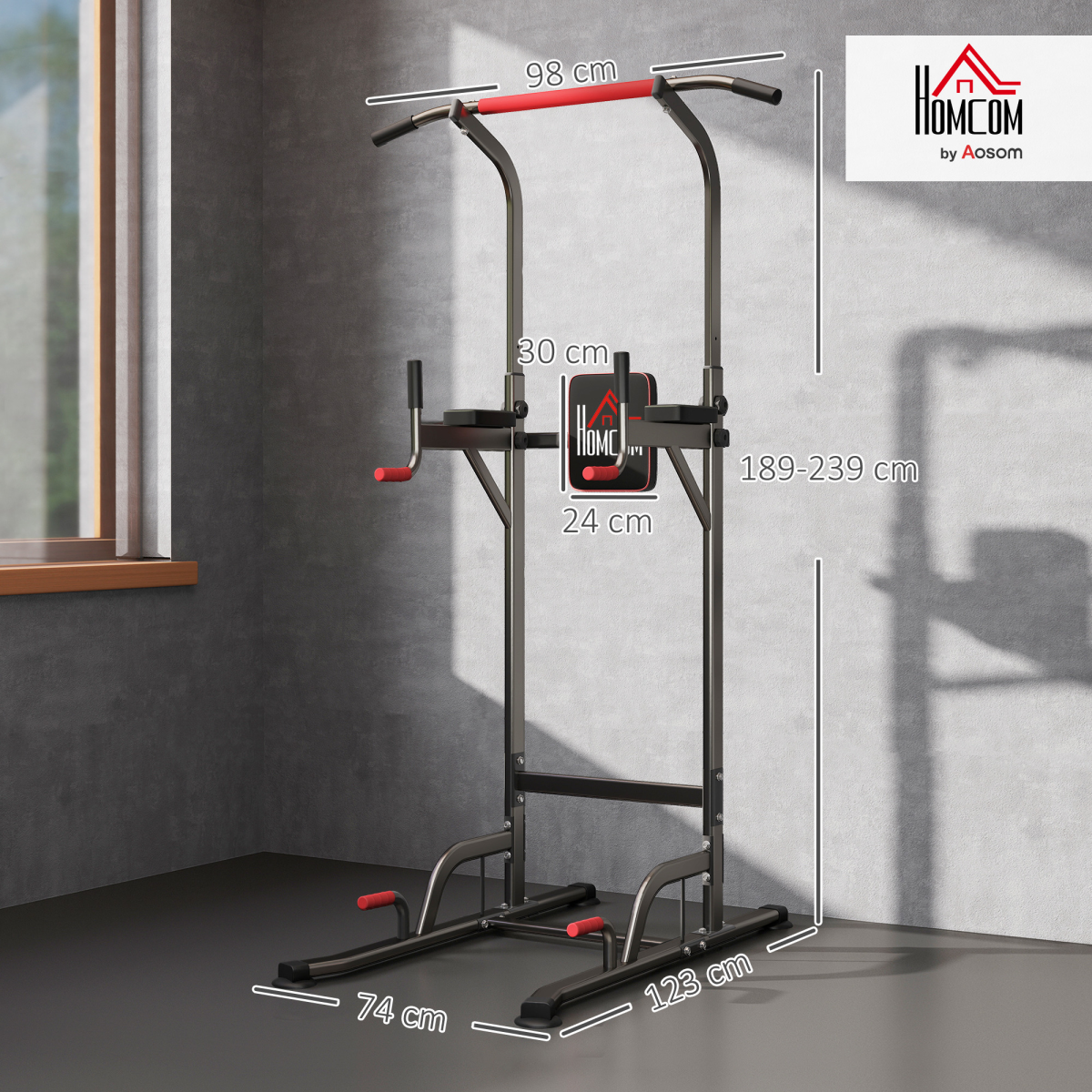 Power Tower Station Pull Up Bar by ActiveGear, featuring a sturdy design for home gym workouts and strength training.