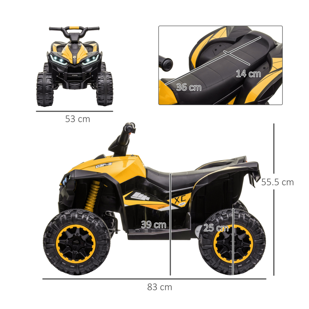 HOMCOM 12V Electric Quad Bikes for Kids Ride On Car ATV Toy for 3-5 Years