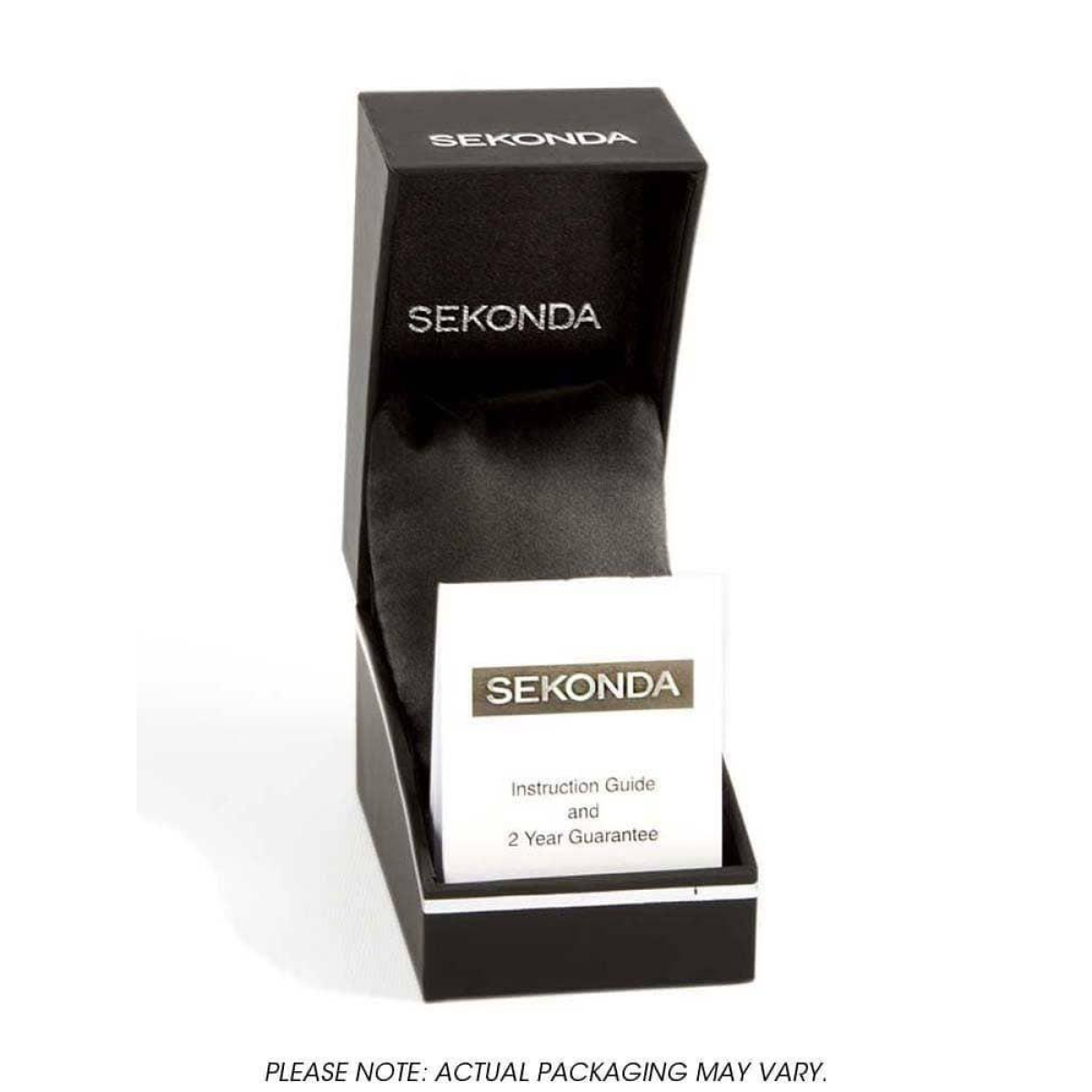 Sekonda Mens Dated Round Blue Dial Stainless Steel Bracelet Watch 1197