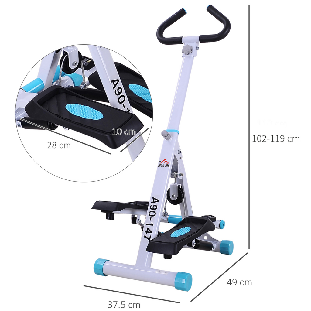 Foldable ActiveGear stepper fitness machine with handlebar, designed for effective cardio workouts in a compact design.