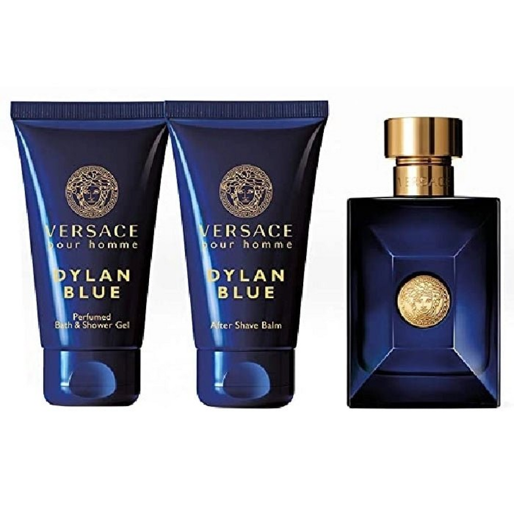 Versace Dylan Blue Gift Set (Eau De Toilette 50ml  Shower Gel 50ml  Aftershave Balm 50ml)