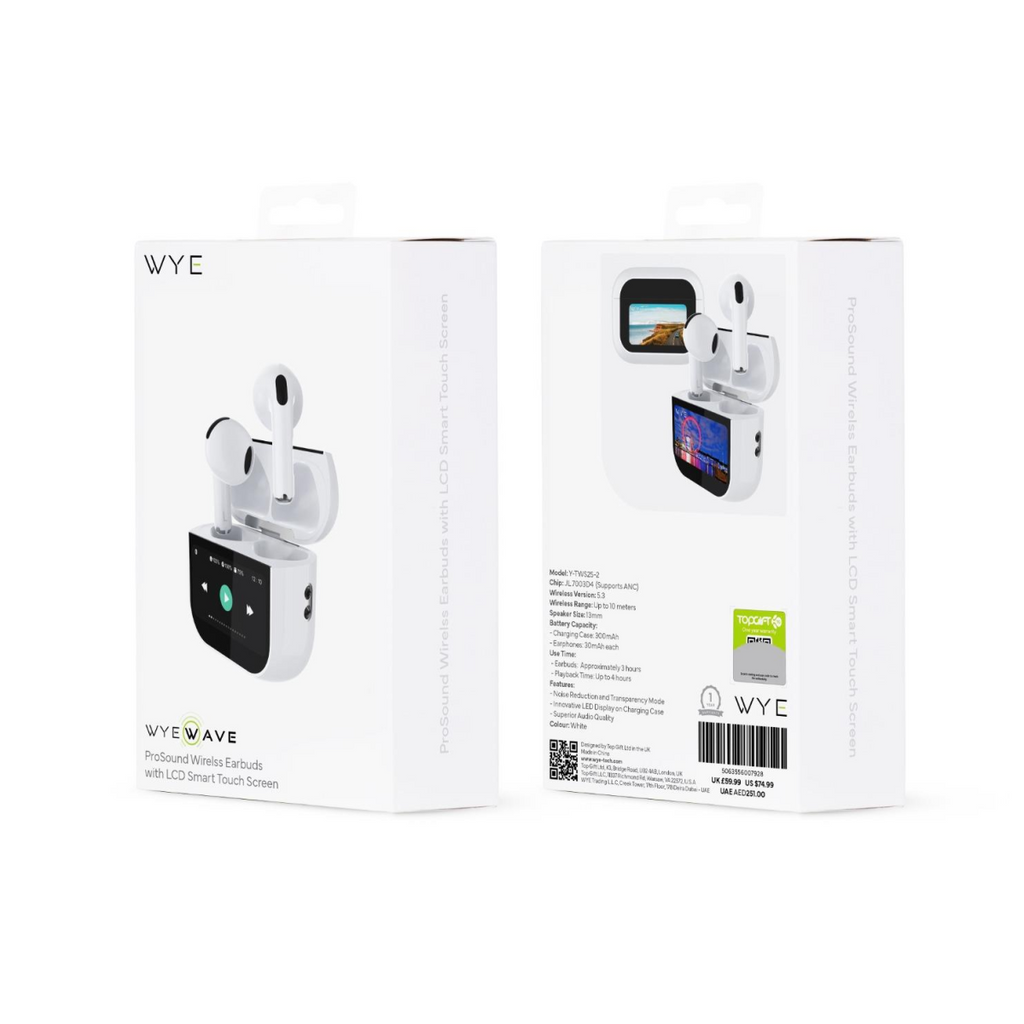 Wyewave ProSound Wireless Earbuds with LCD Touch Scree