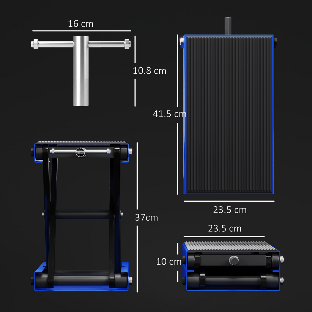 DURHAND 500KG Steel Motorbike Repair Lift X Frame Adjustment Jack, Blue