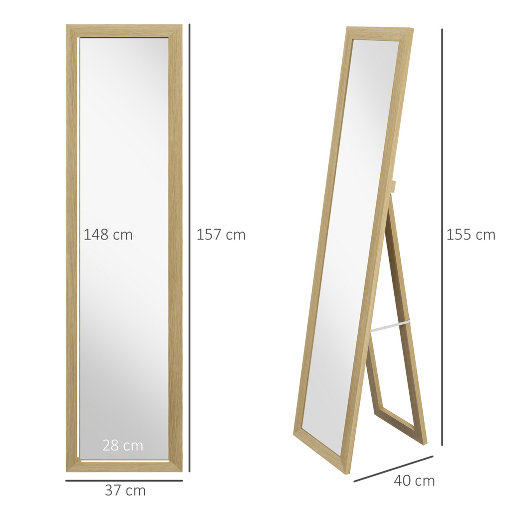 Full Length Farmhouse Mirror - Hanging & Freestanding - Rustic Style