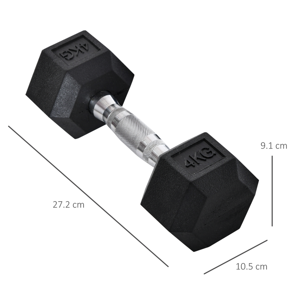 Hexagonal dumbbells 2x4kg in a home fitness setting, ideal for weight lifting exercises by ActiveGear.