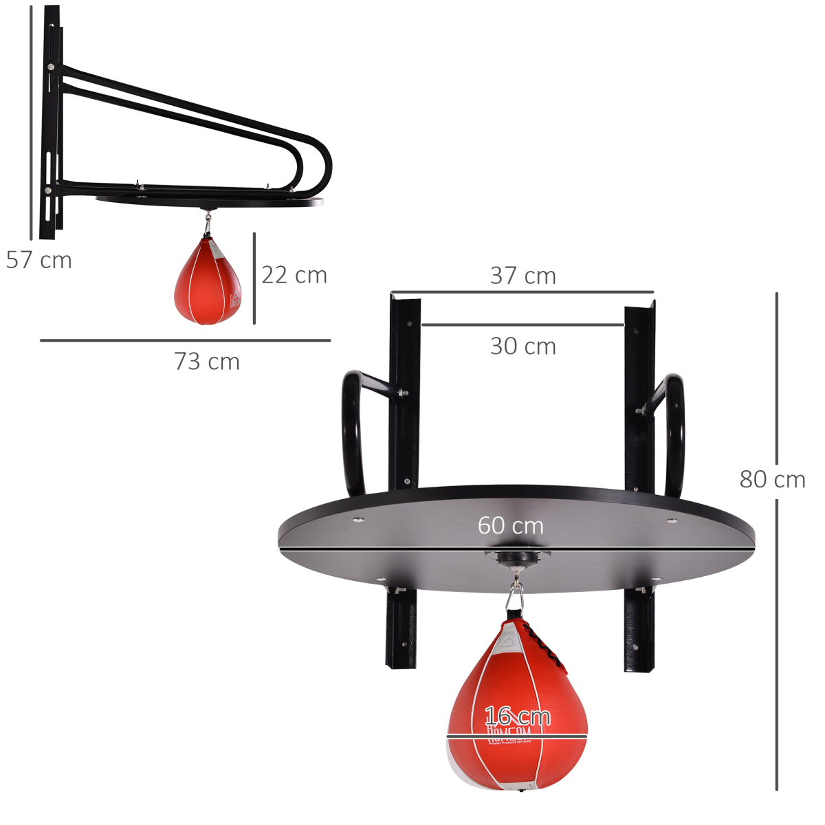 Wall-mounted Speed Bag Platform Kit with hanging set for active training by Unbranded, featuring sturdy construction.