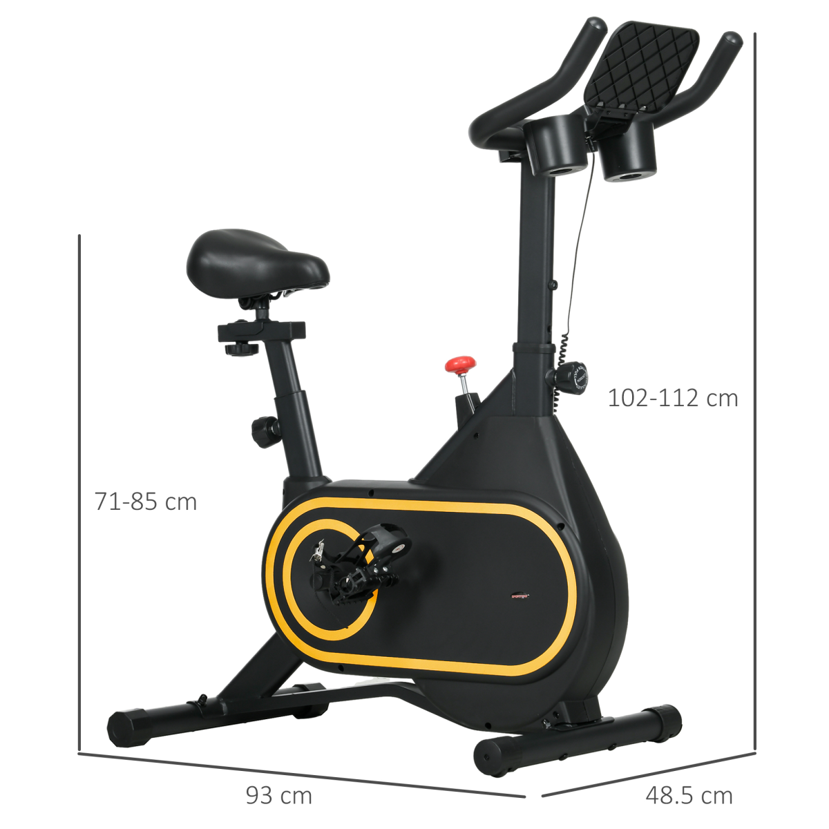 SPORTNOW stationary exercise bike with LCD display, designed for home cardio workouts, showcasing adjustable seat and handlebars.