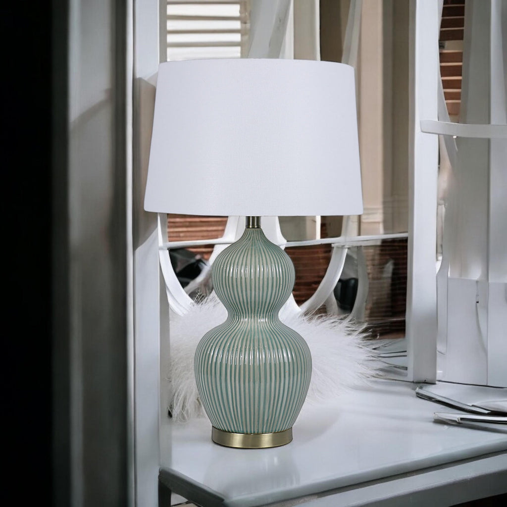Ceramic Table Lamp 39cm with Shade - Traditional Design