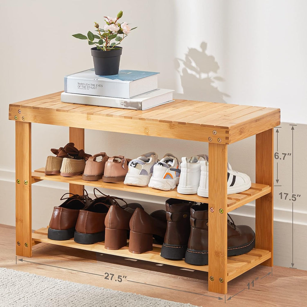 Bamboo Shoe Stand: Sleek Hallway Organizer for Tidy Spaces