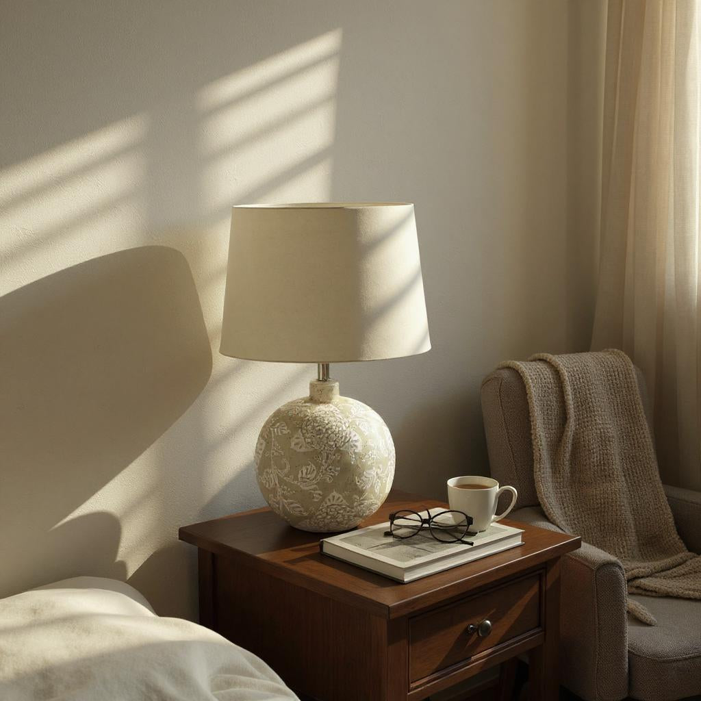 Ceramic Table Lamp 39cm with Shade - Traditional Design