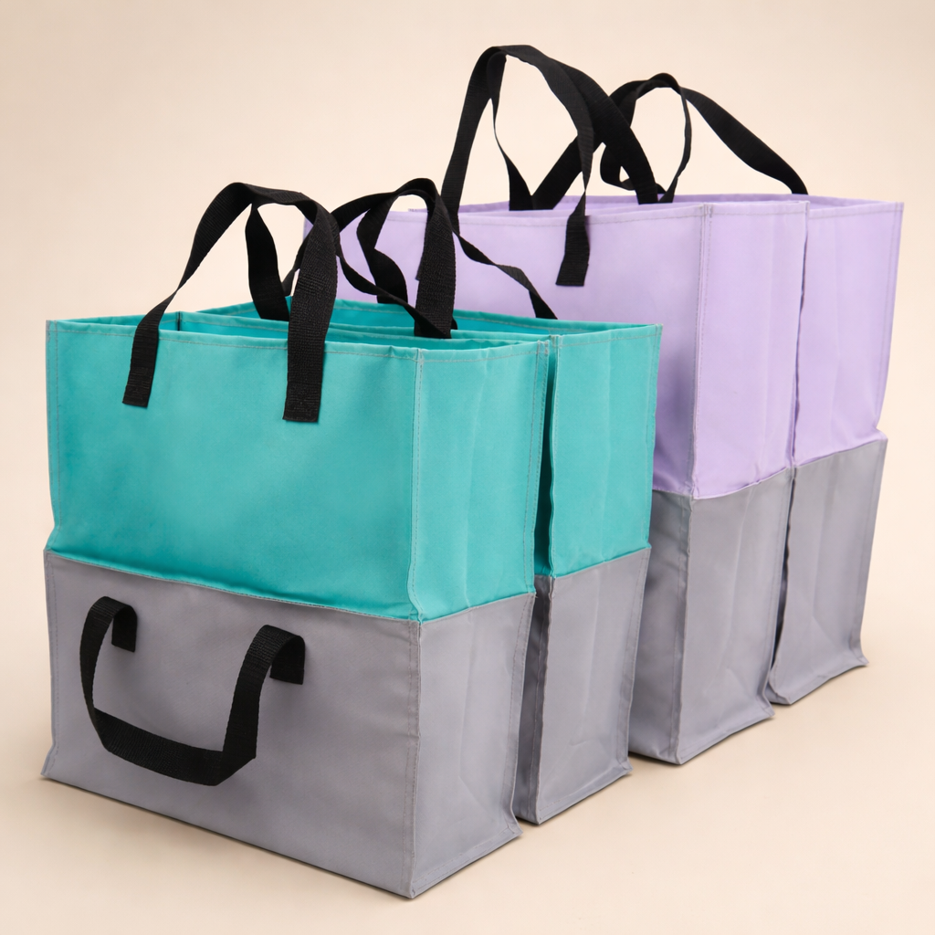 2 in 1 Foldable Trolley Tote  Set of 4