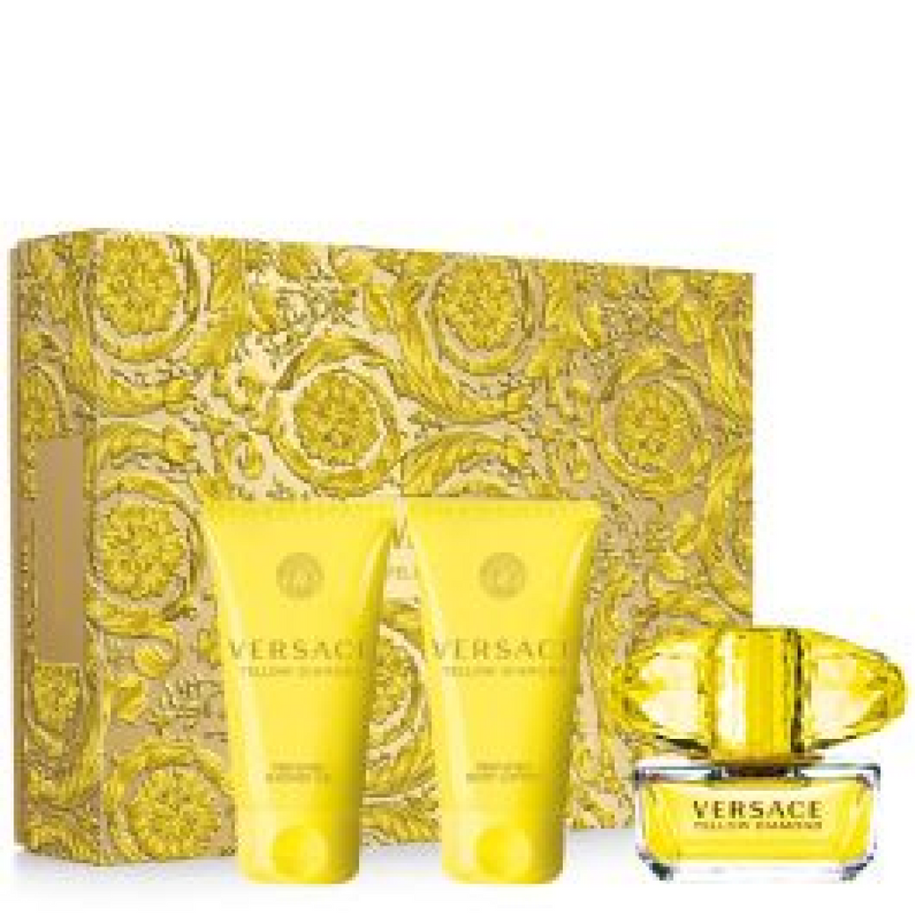 Versace Yellow Diamond Gift Set (Eau De Toilette Spray 50ml  Shower Gel 50ml  Body Lotion 50ml)