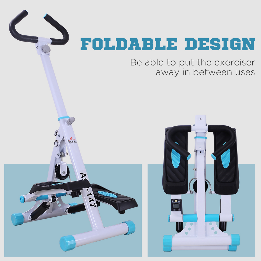 Foldable ActiveGear stepper fitness machine with handlebar for effective cardio workouts in a home setting.