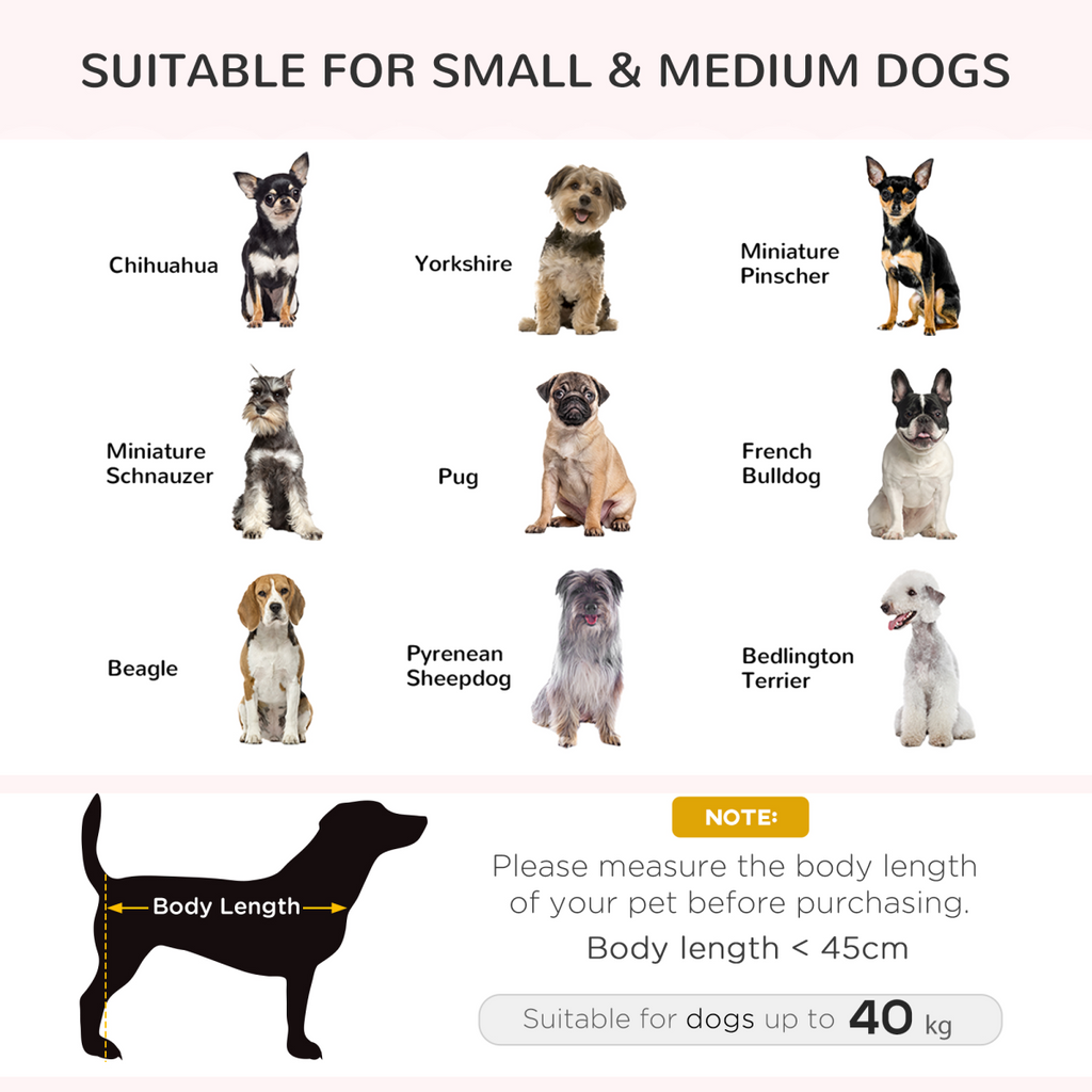 PawHut Elevated Dog Sofa Bed with Cushion for Medium and Small Dogs, Grey