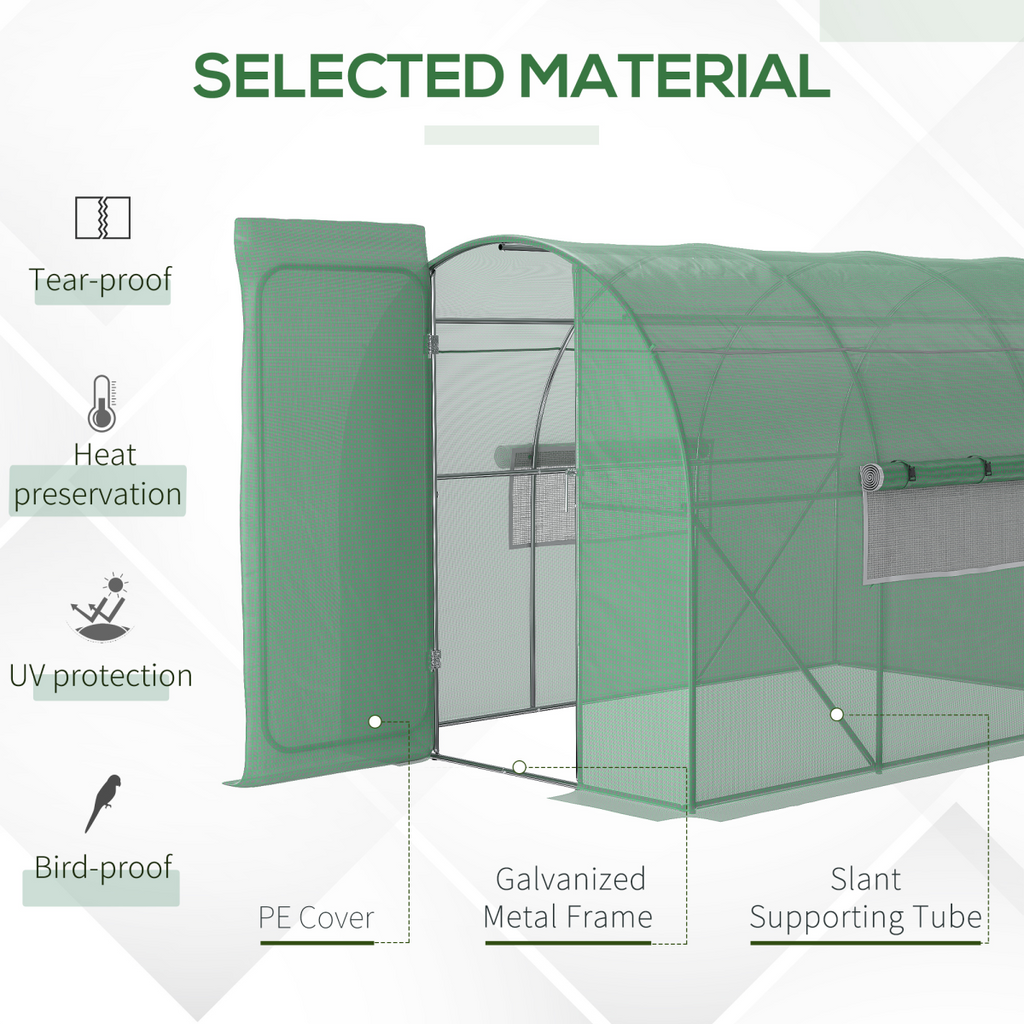 Outsunny 3x2M walk-in polytunnel greenhouse with steel frame, featuring a reinforced design for gardening.