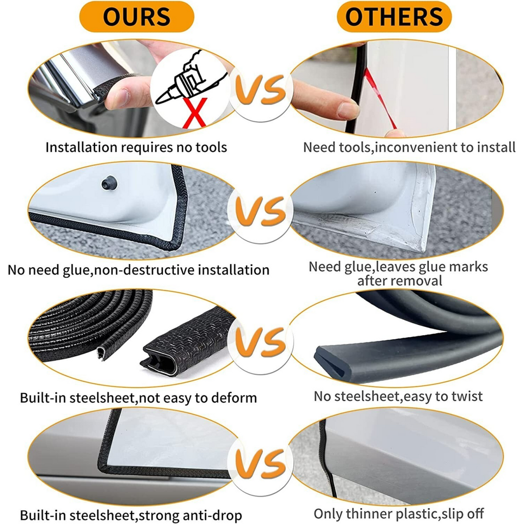 10M Car Door Boot Edge Protector Strip Trim U Shape Guard Seal Rubber BLACK UK