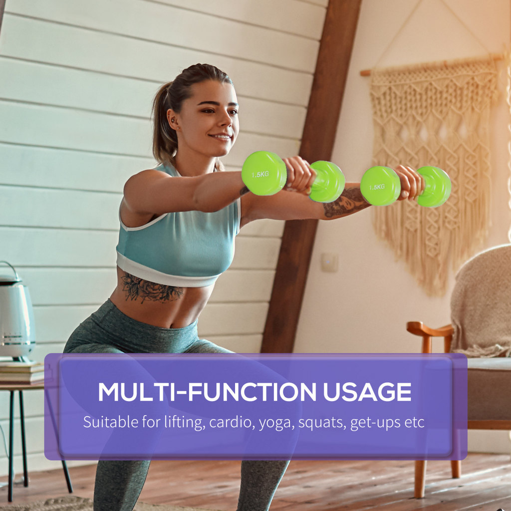 HOMCOM 6kg dumbbell weights set for men and women, ideal for home gym workouts and strength training exercises.