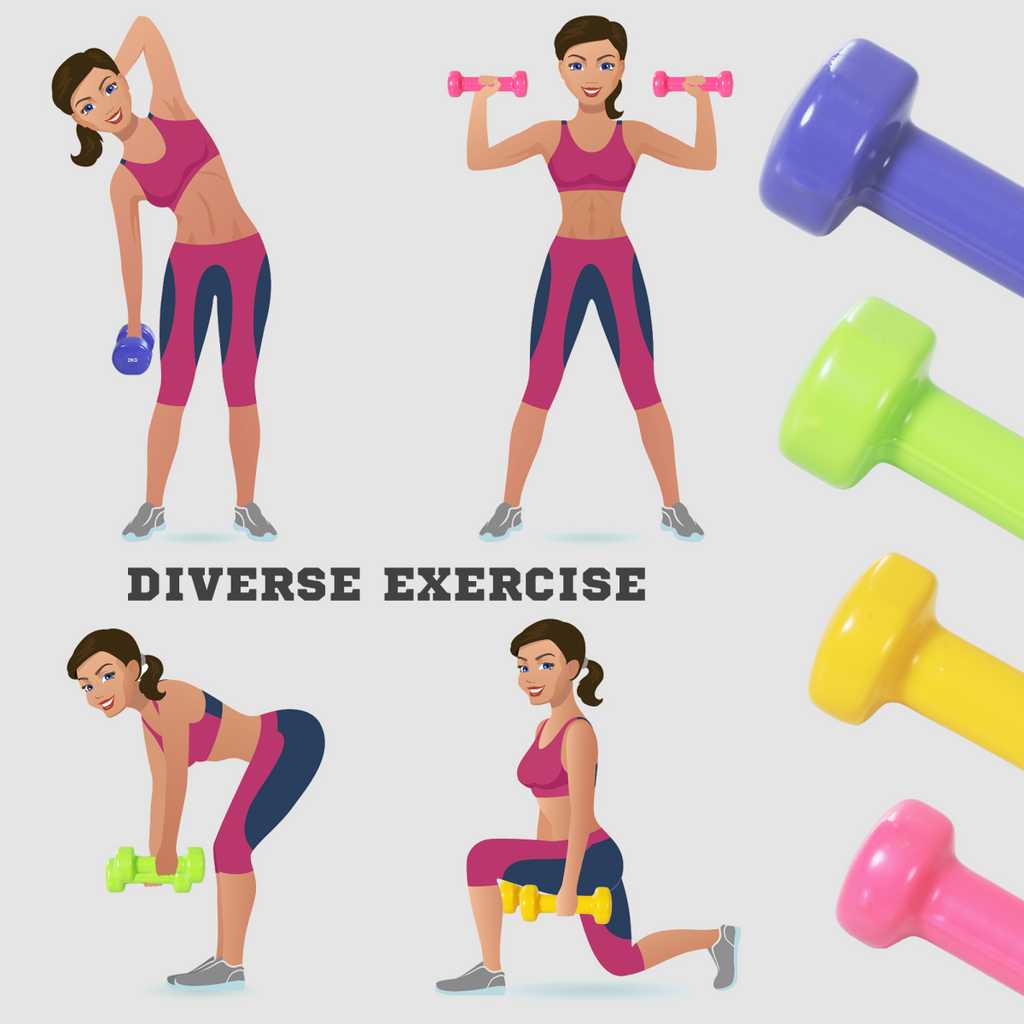 10kg Colourful Dumbbell Weights Set Home Exercising Toning w/ Case Gym HOMCOM