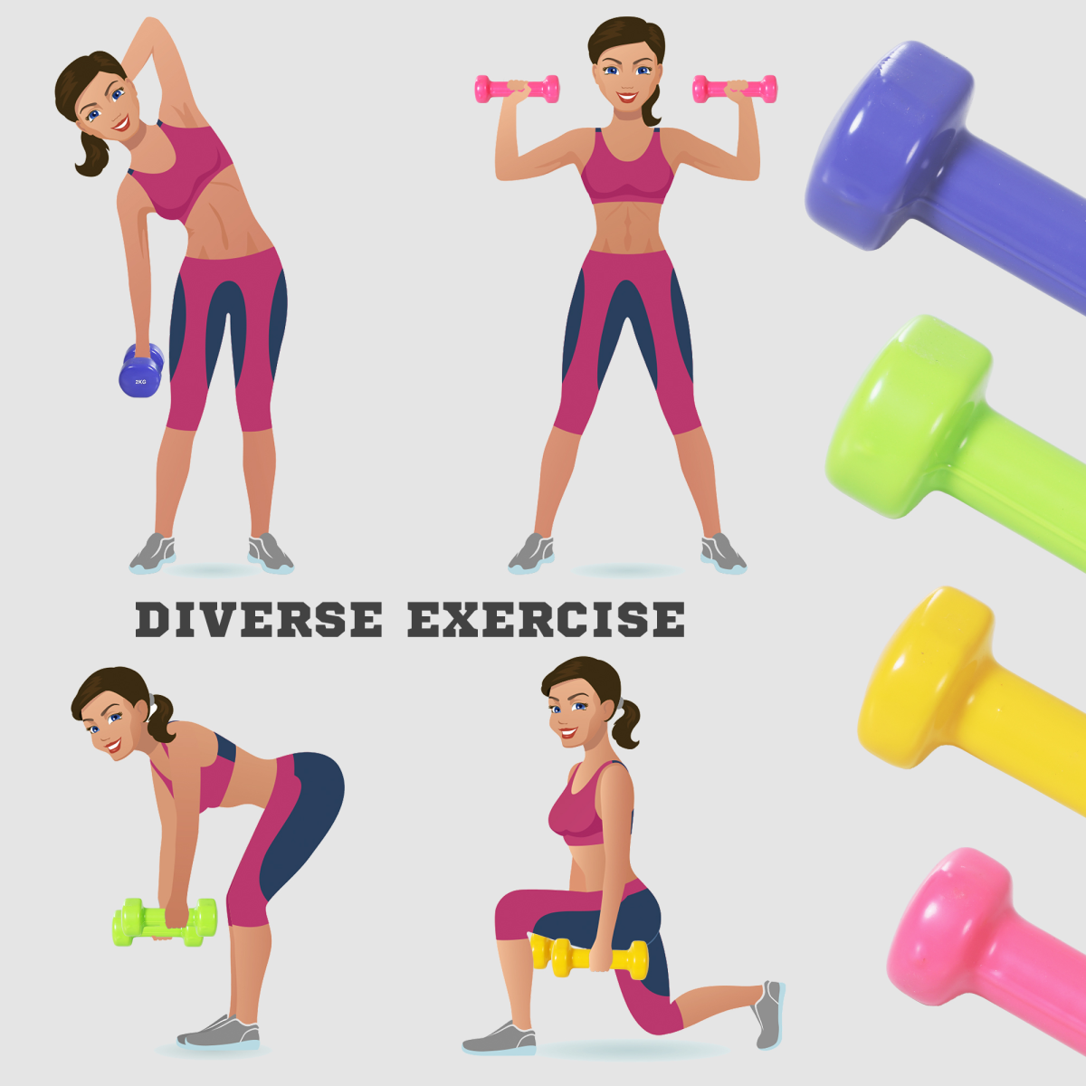 10kg Colourful Dumbbell Weights Set Home Exercising Toning w/ Case Gym HOMCOM