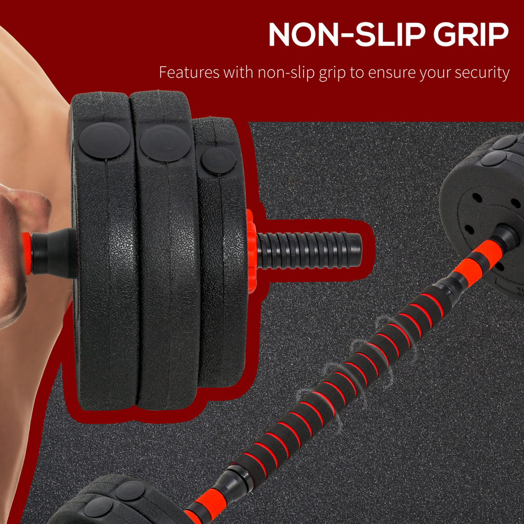 Adjustable 2-in-1 barbell and dumbbell weight set by ActiveGear, featuring 25kg for versatile body fitness workouts.