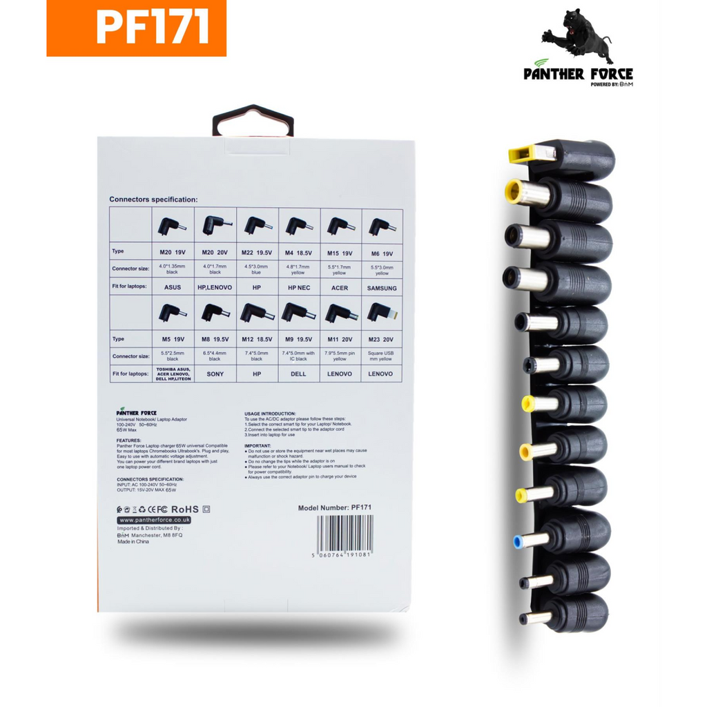 Panther Force Universal Notebook/Laptop Charger 65w