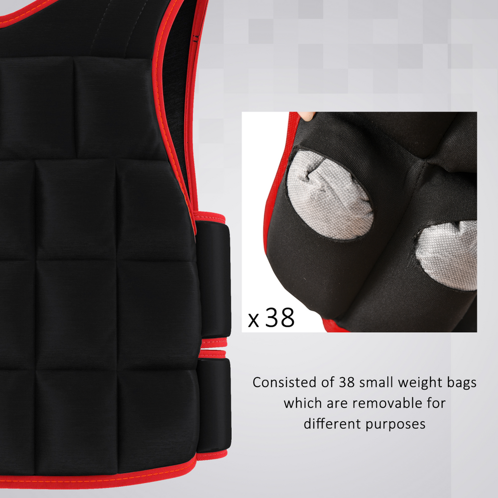 20KG adjustable weight vest by ActiveGear, designed for running, gym training, and weight loss, shown from the front.
