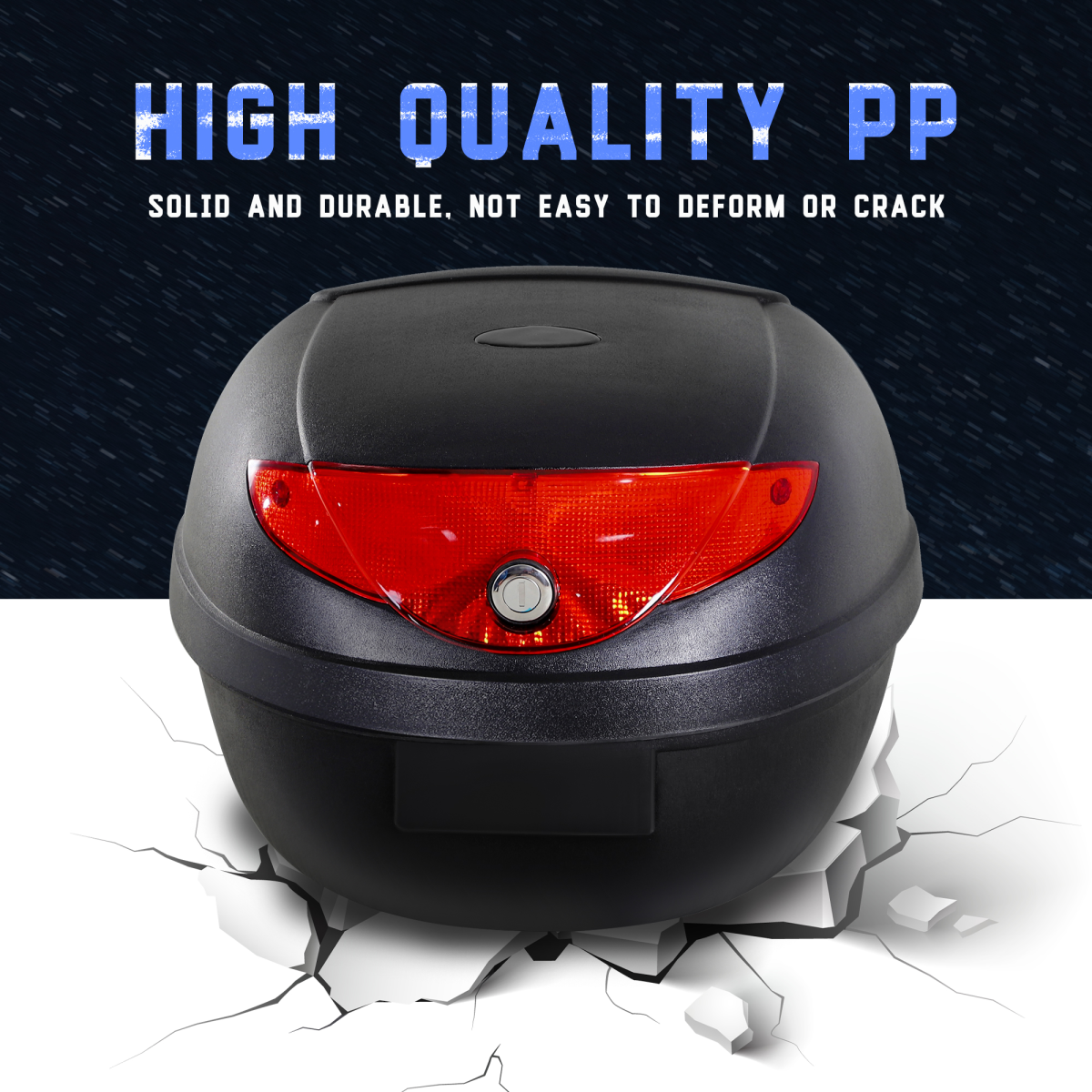 24L Motorcycle Trunk Tail Box - Lockable Storage - 2 Keys Included