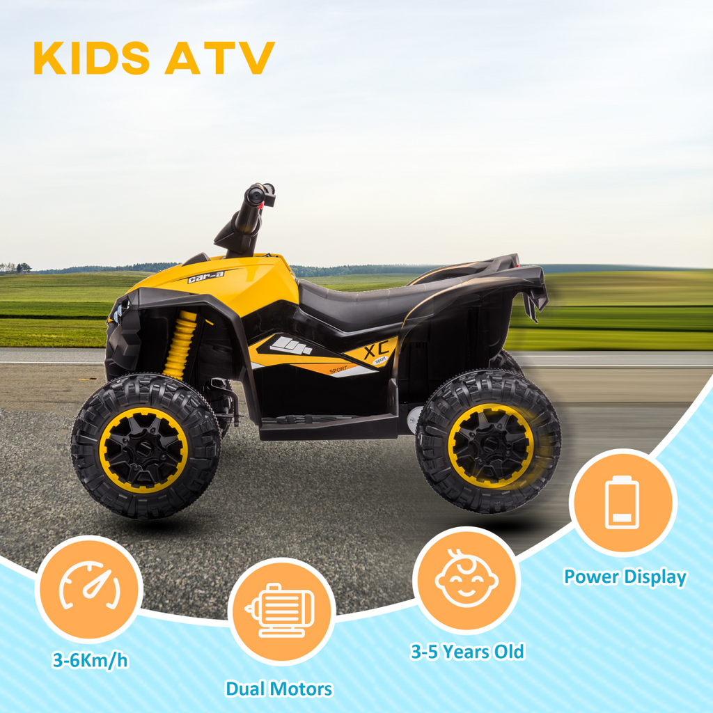 HOMCOM 12V Electric Quad Bikes for Kids Ride On Car ATV Toy for 3-5 Years