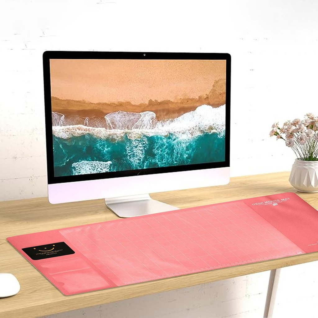 Pink multifunctional eco-friendly office desk mouse mat by Aquarius made from PVC and DS material.