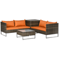 4Pcs Patio Rattan Sofa Garden Furniture Set with Table & Cushions - AKGOmniShop
