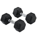 Hexagonal 10kg dumbbells for weight lifting, featuring a sturdy design for home fitness workouts by ActiveGear.