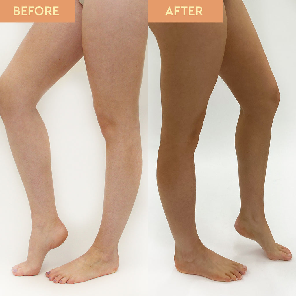 He-Shi Classic Gold Spraytan 1L bottle, medium shade, showcasing no smell self-tan formula for a natural glow.