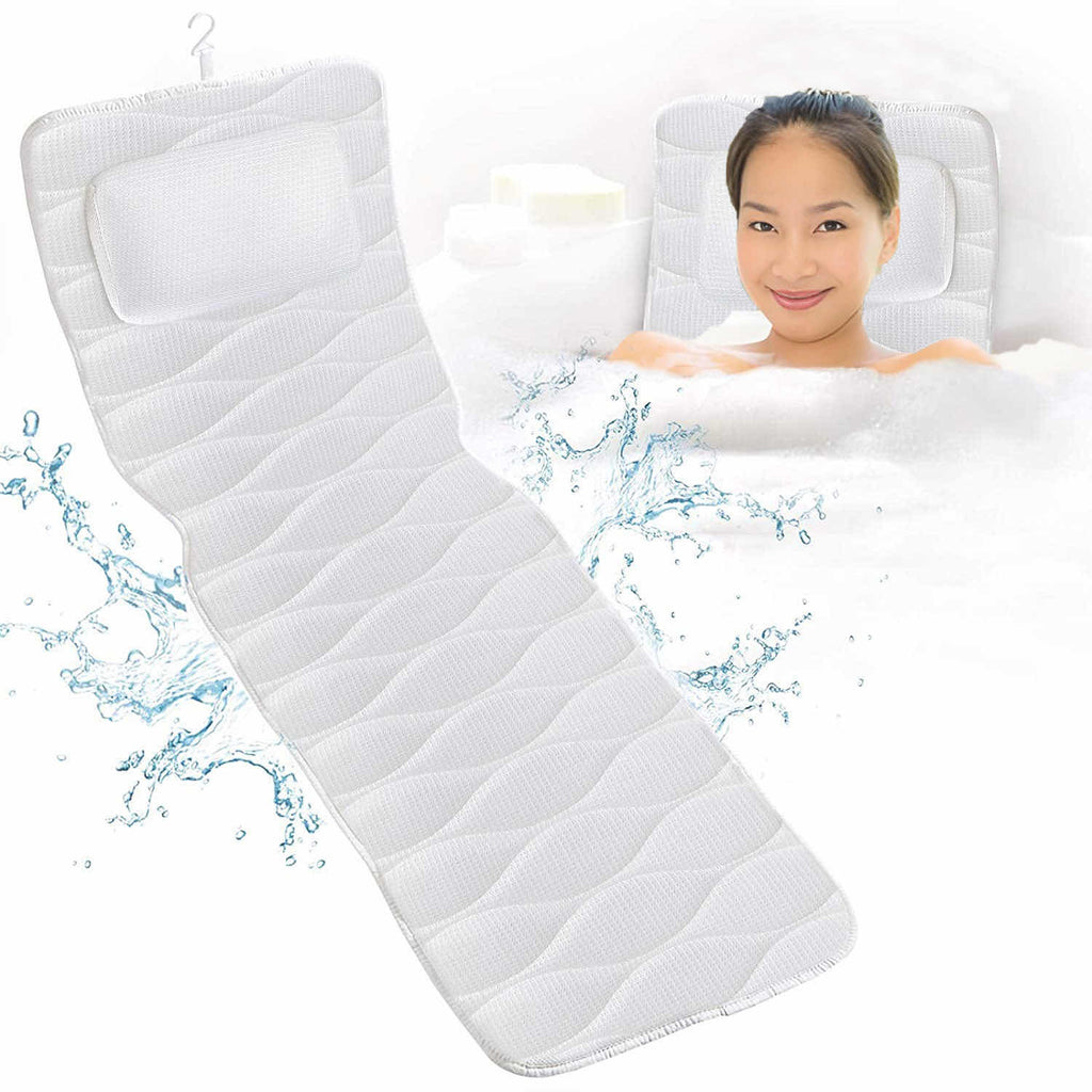Ultra-Long Full-Length Bath Pillow for Spa-Quality Neck & Body Support