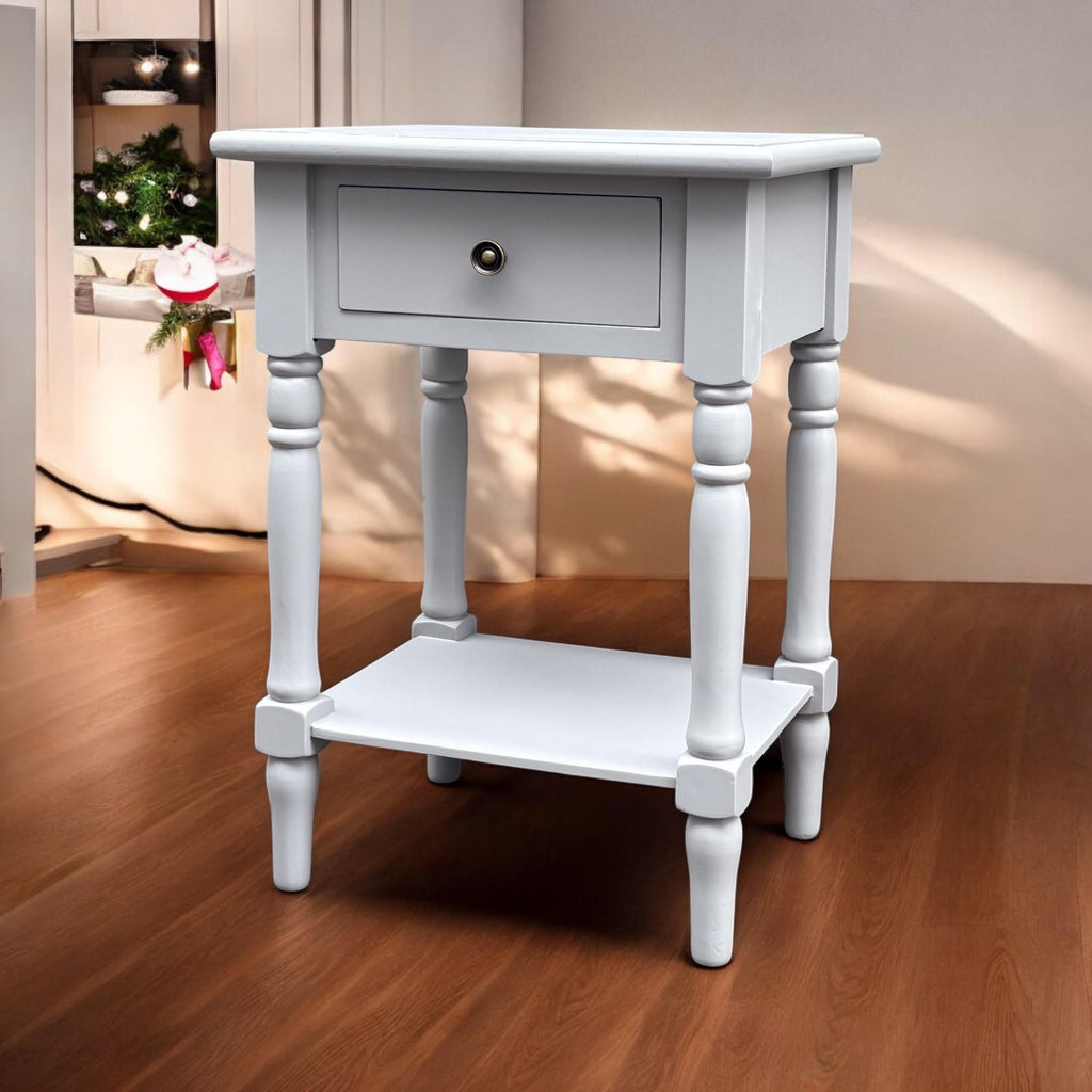 1 Drawer Side Table 65cm - Hand Finished Bedside Storage