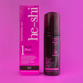 He-Shi Rapid 1 Hour Mousse in Medium to Dark for a quick-drying self-tan, showcasing the product bottle and texture.